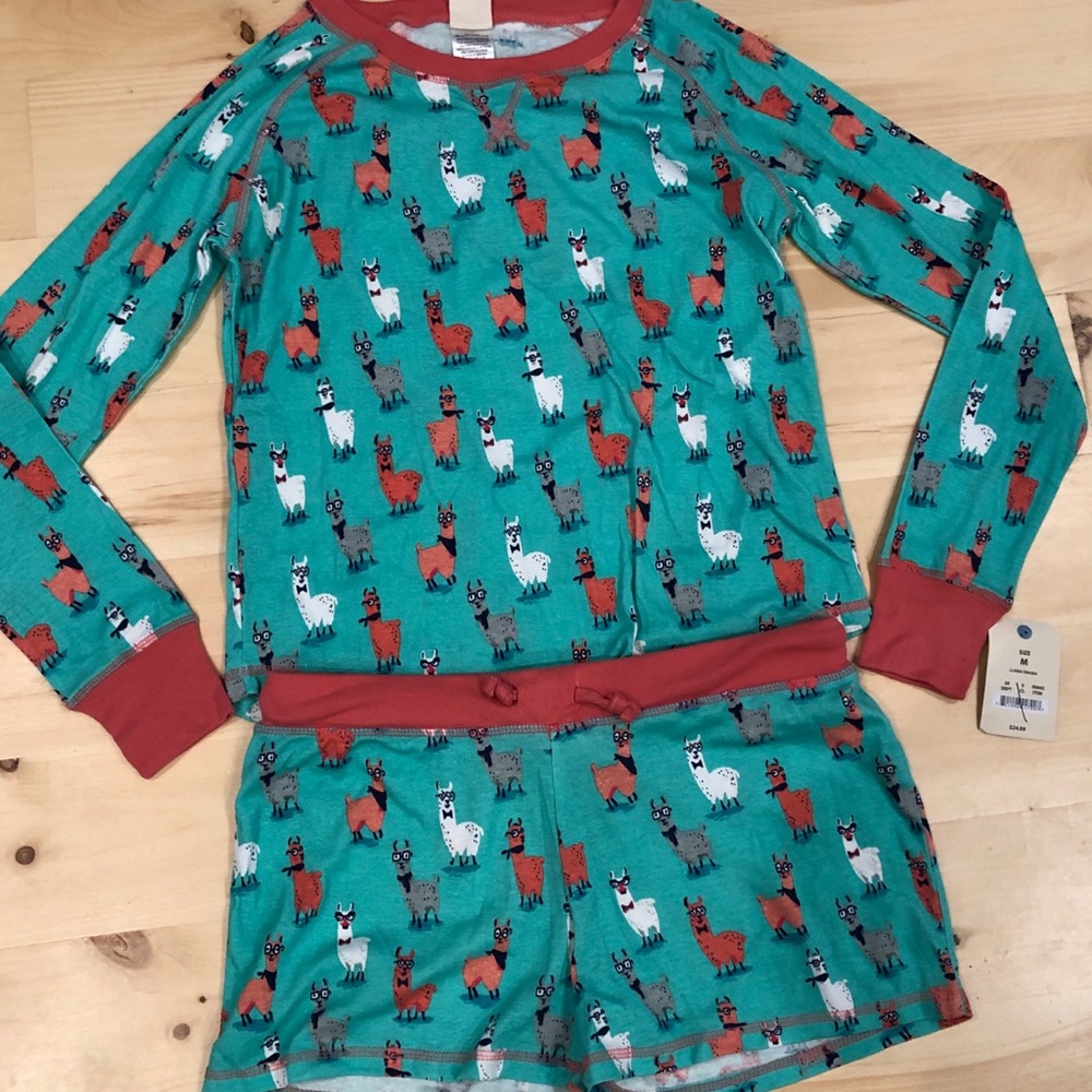 Nite Nite Munki Munki Llama 2-piece Pajama Set